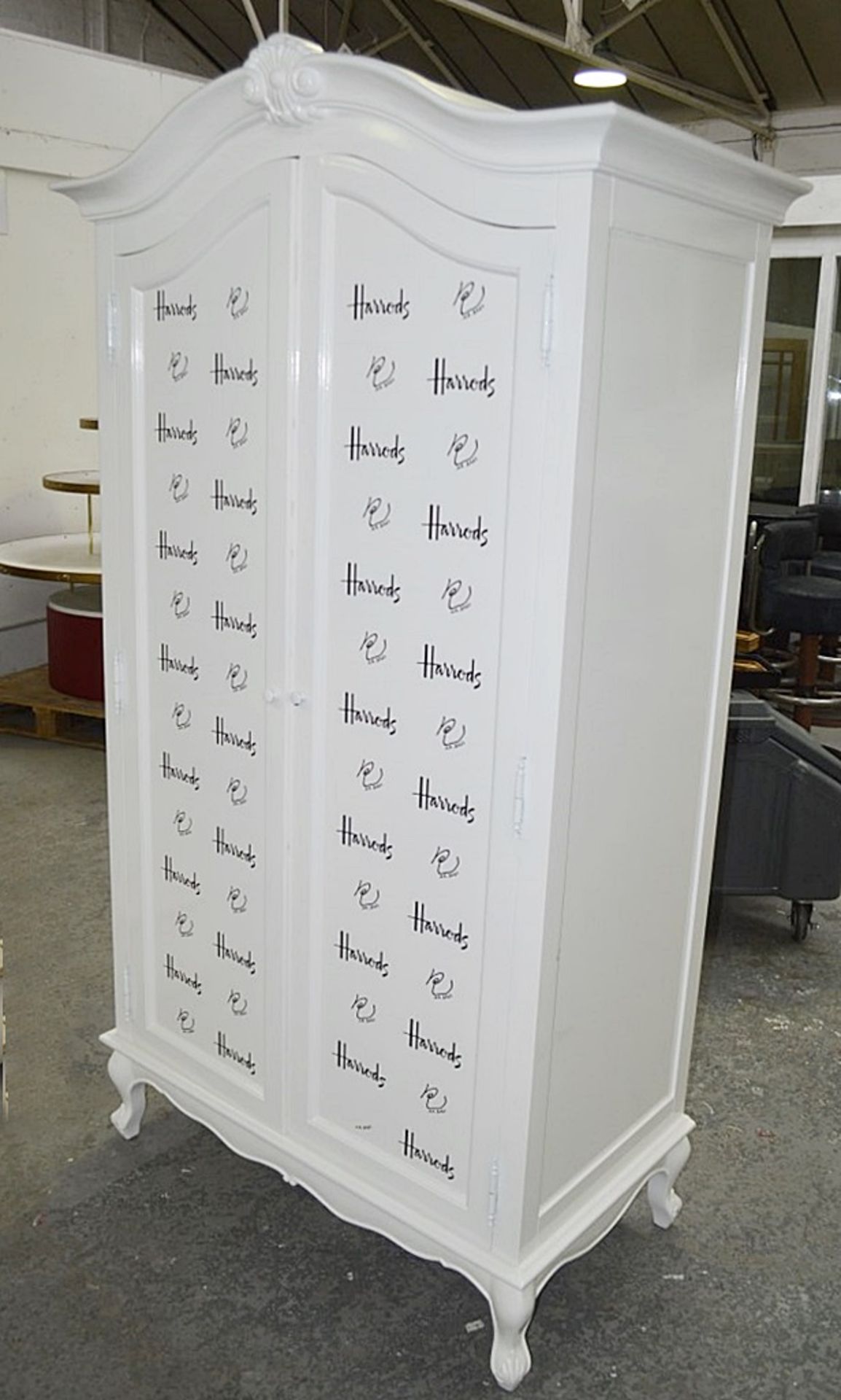 1 x Bespoke Events / Display Wardrobe In White Gloss With Custom Design - Image 5 of 10