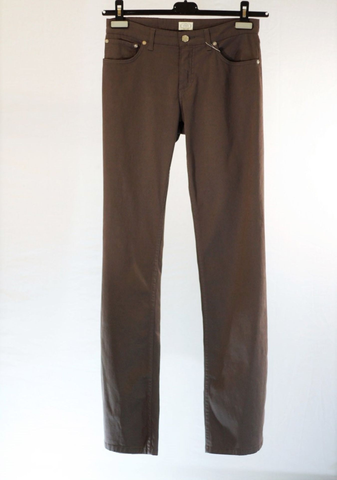 1 x Agnona Brown Jeans - Size: 12 - Material: 98% Cotton, 2% Elastane. Lining 100% Cotton - From a