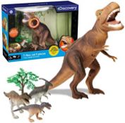 1 x Discovery Toy 5 Piece Dinosaur Set with T-Rex - Includes Sounds - CL987 - Ref: HRX132  -