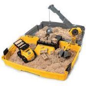 1 x Kinetic Sand Construction Site Folding Sandbox Playset with Vehicle and 907g Kinetic Sand, for