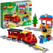 1 x LEGO 10874 DUPLO Town Steam Train Toy For Toddlers, Light & Sound, Push & Go Battery Powered Set