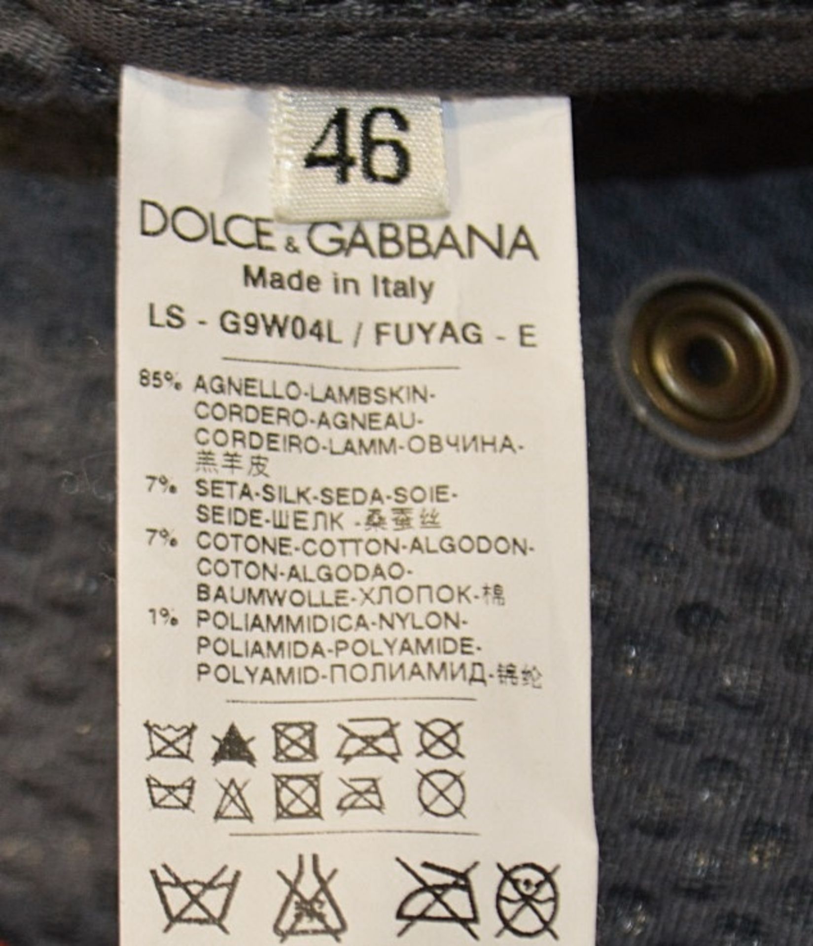 1 x Men's Genuine Dolce & Gabbana Bomber Jacket In Navy - Size: 46 - Preowned In Very Good Condition - Image 5 of 9
