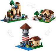 1 x Lego MineCraft  The Crafting box 3.0 -  2 in 1 Castle Fortess Farm Set With Steve, Alex And