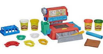 1 x Play-Doh Cash Register Toy for Kids 3 Years and Up with Fun Sounds, Play Food Accessories, and 4