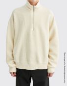 1 x Men's Genuine Jil Sander+ Half-zip Oversized Wool-blend Jumper In Beige - LARGE - RRP £600.00