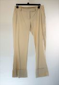1 x Agnona Beige Trousers - Size: 14 - Material: 97% Cotton, 3% Elastane. Lining 100% Cupro - From a