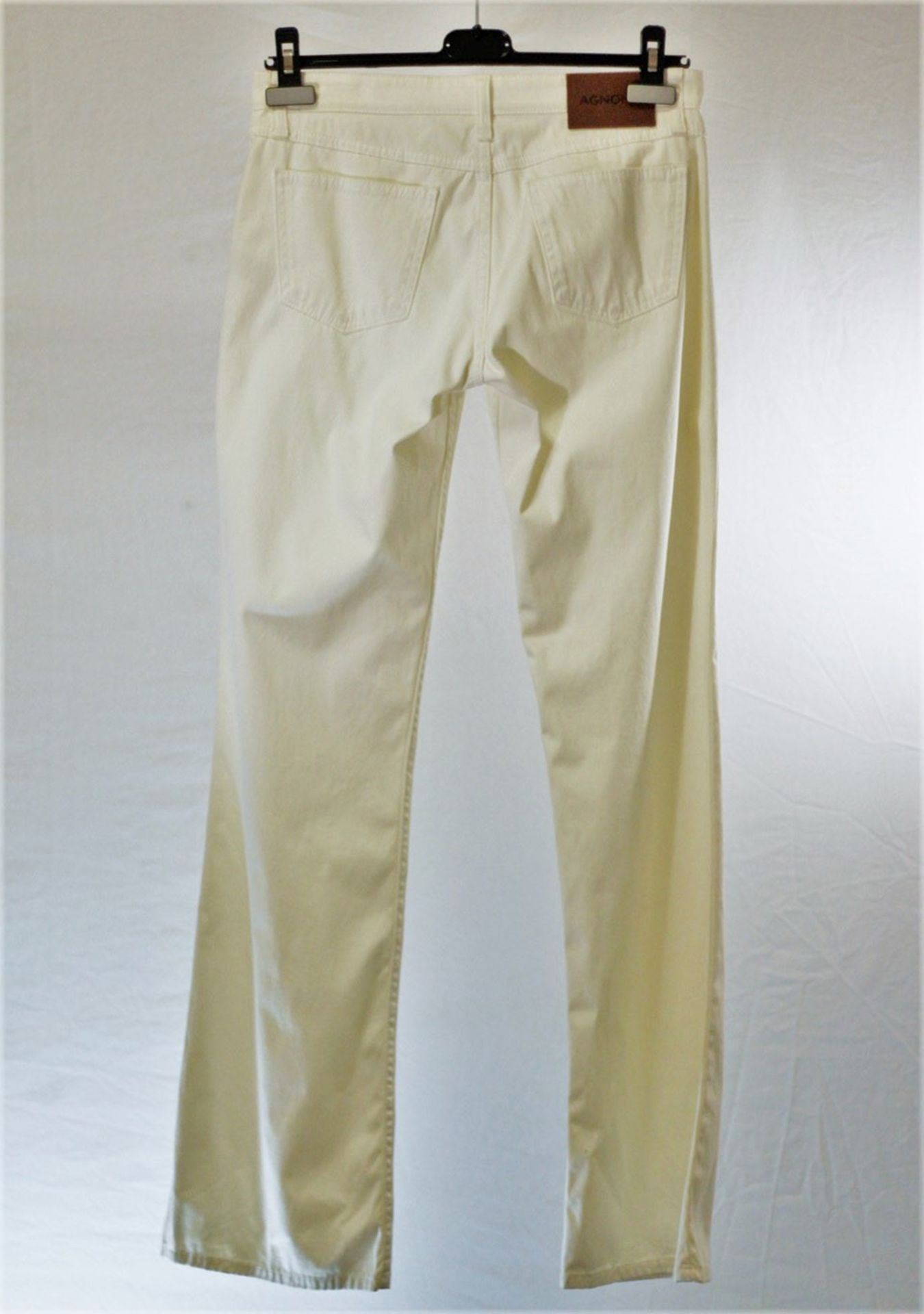 1 x Agnona Cream Jeans - Size: 14 - Material: 98% Cotton, 2% Elastane. Lining 100% Cotton - From a - Image 3 of 6