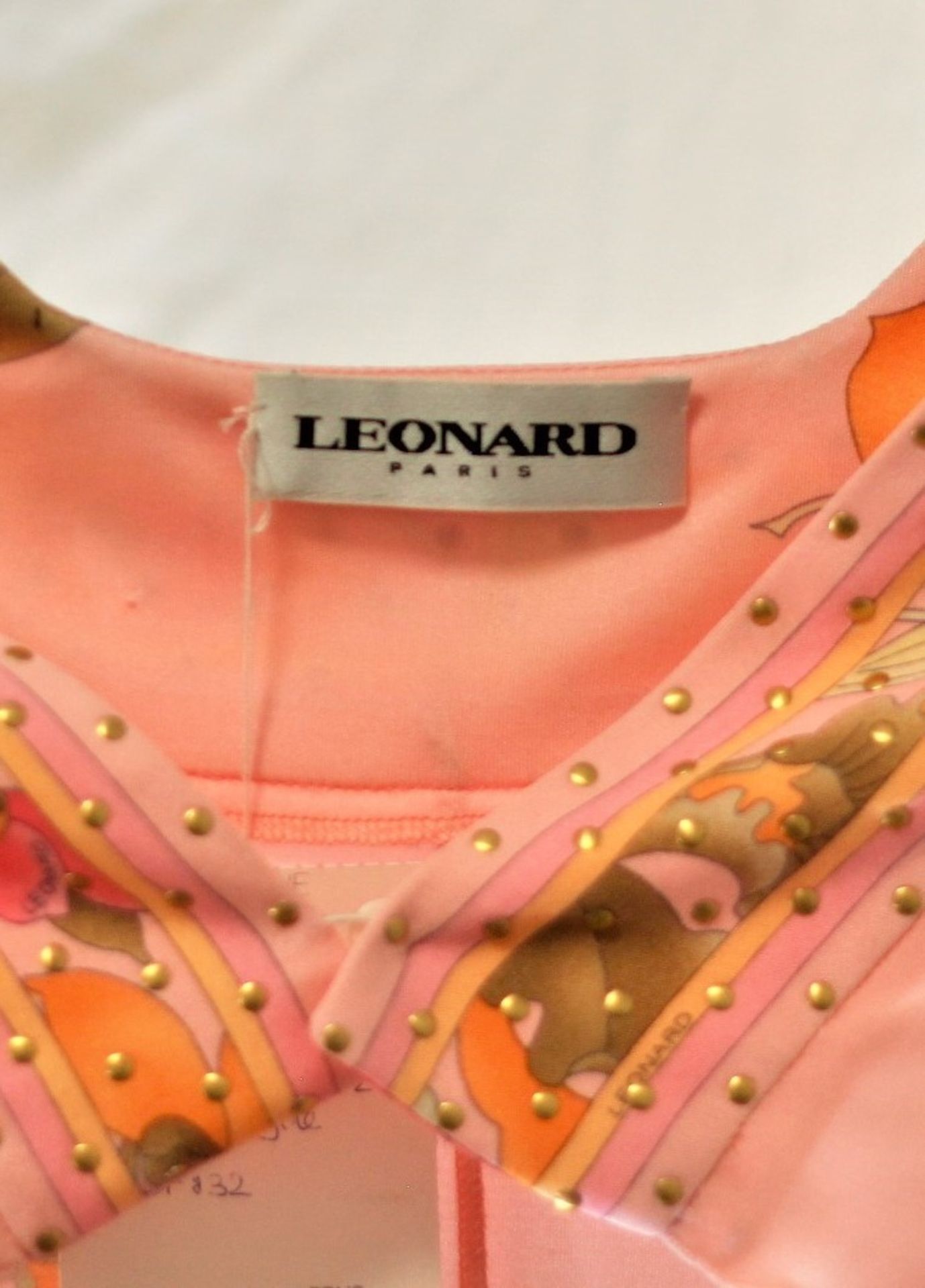 1 x Leonard Paris Pink/ Coral Cropped Jacket - Size: One Size - Material: 100% Zyde - From a High - Image 6 of 6