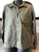1 x Men's Genuine Folk Long Sleeve Khaki Shirt - Size (EU/UK): 44 - Preowned - Original RRP £130