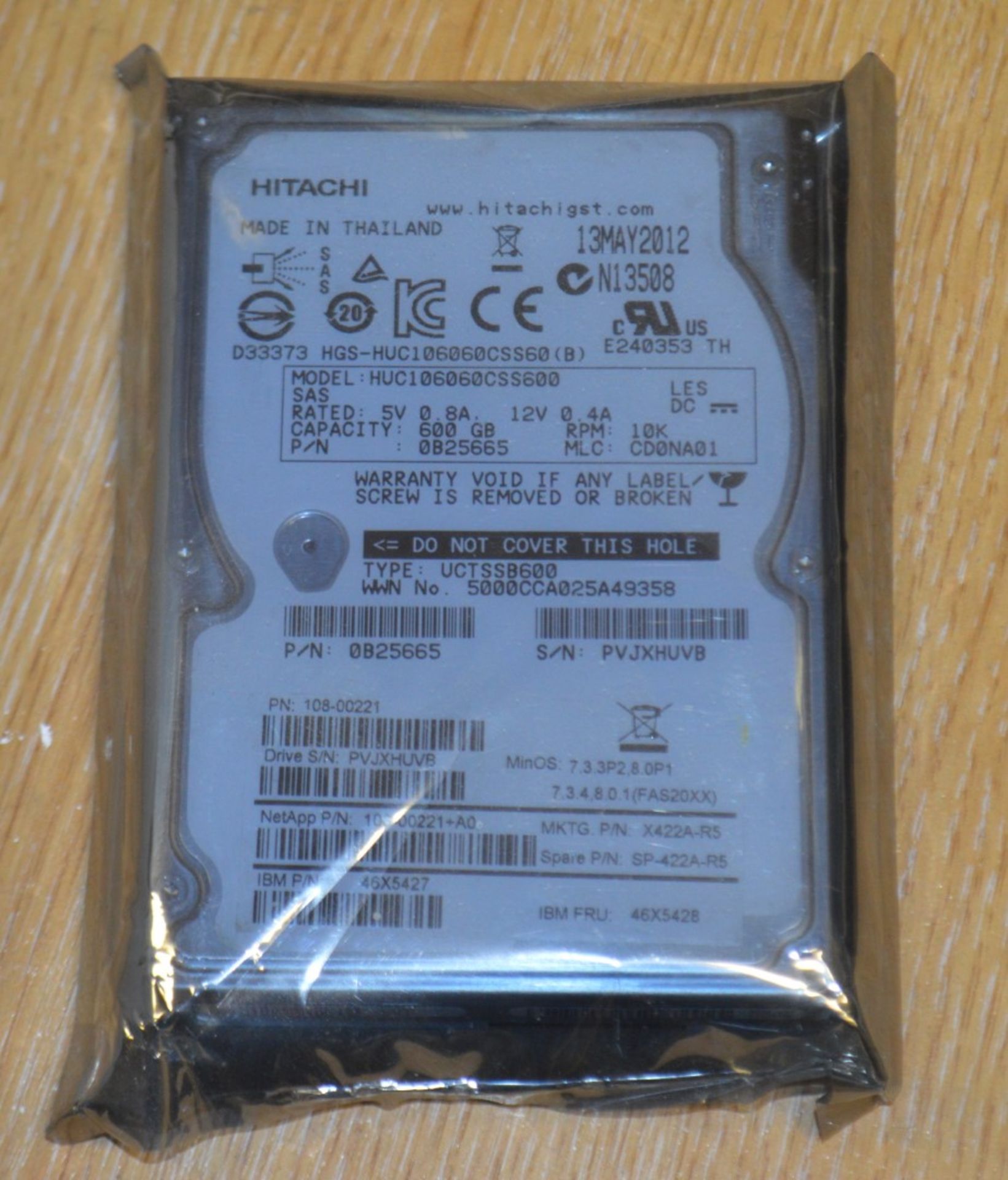 1 x Hitachi  600GB 10K RPM 64MB Cache 6.0Gbps SAS 2.5" Hard Drive - HUC106060CSS600 - CL011 - Ref: