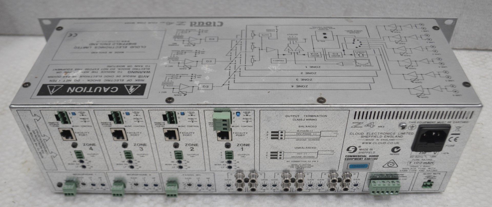 1 x Cloud Z4 MK4 Four Zone Venue Audio Mixer - 6-LINE & 2-MIC Inputs - Includes Power Cable - RRP £ - Image 2 of 5