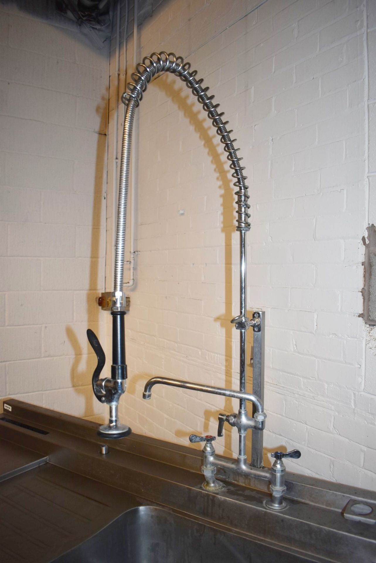 1 x Stainless Steel Single Bowl Sink Unit With Mixer Taps, Spray Hose Tap, Drainer and Bin Chute - Image 3 of 10