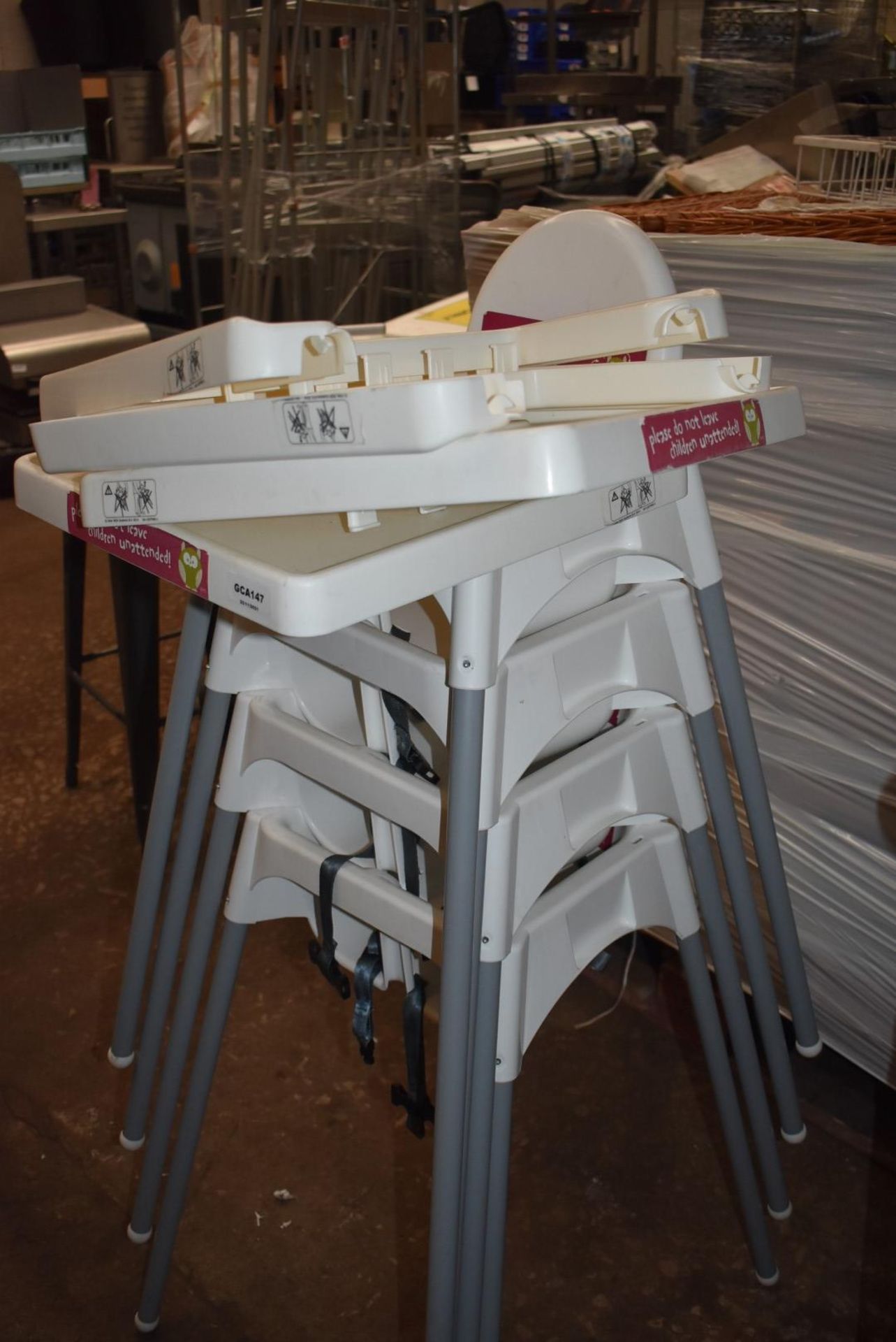 4 x Childrens High Chairs With Chairs - Recently Removed From a Supermarket Restaurant - Provided in - Image 3 of 4