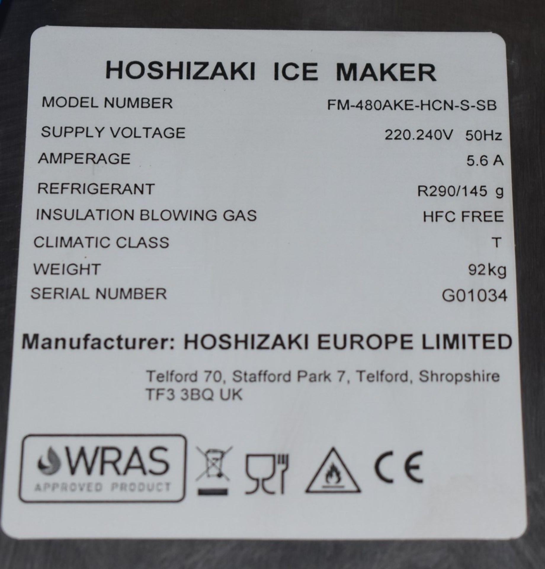 1 x Hoshizaki FM-480AKE Modular Ice Flaker With Transport Ice Bin - 480kg/24hr - 240v - Recently - Image 8 of 17