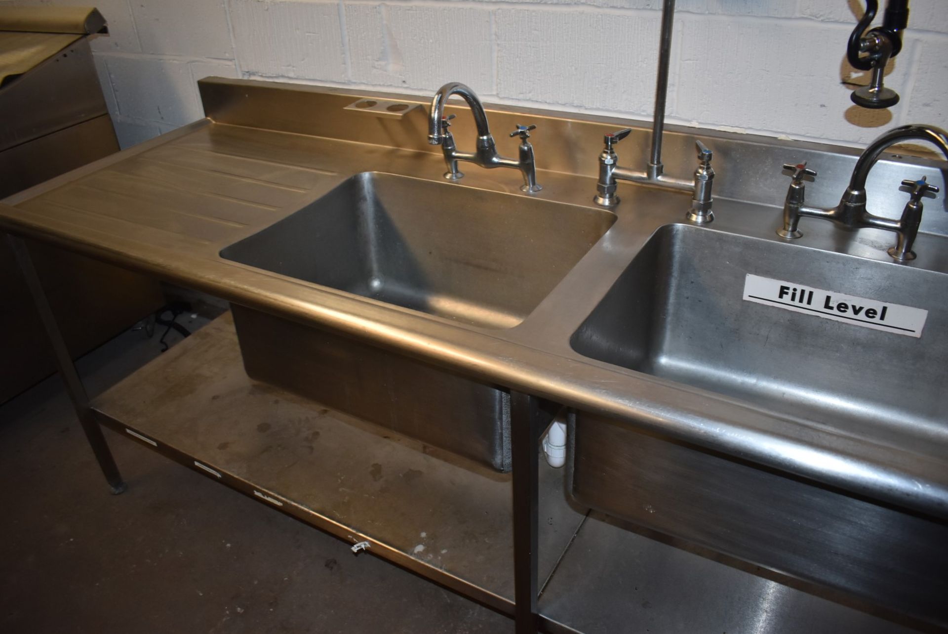 1 x Stainless Steel Triple Bowl Sink Unit With Mixer Taps and Spray Hose Taps - Recently Removed - Image 15 of 16