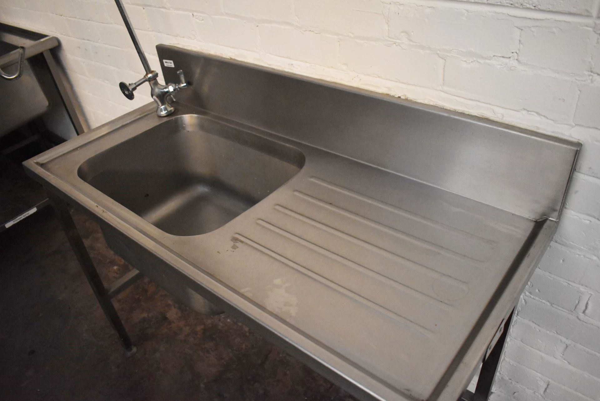 1 x Stainless Steel Sink Unt Featuring Single Wash Bowl, Drainer, Mixer Tap and Spray Hose Rinser - Image 8 of 10