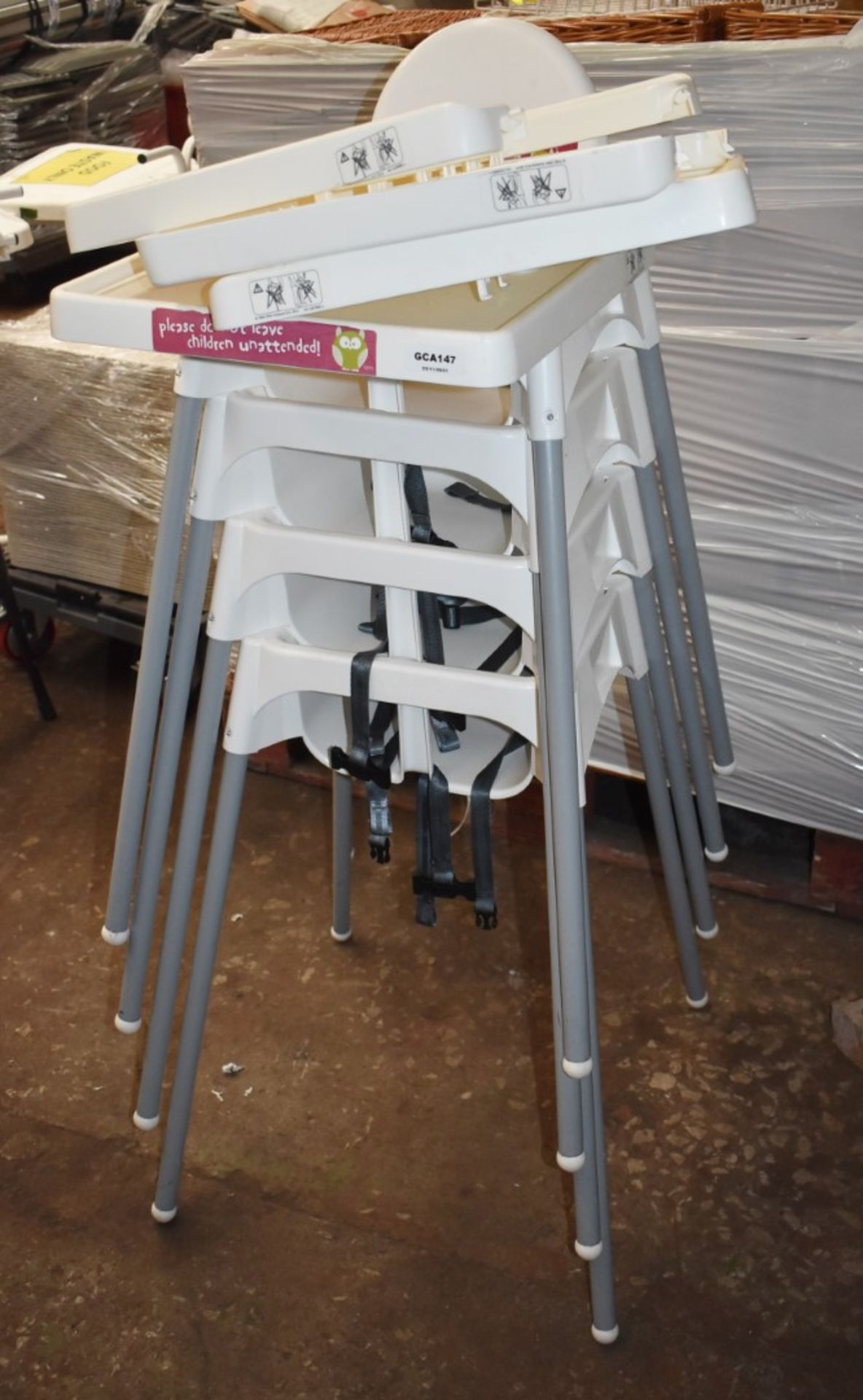 4 x Childrens High Chairs With Chairs - Recently Removed From a Supermarket Restaurant - Provided in - Image 2 of 4