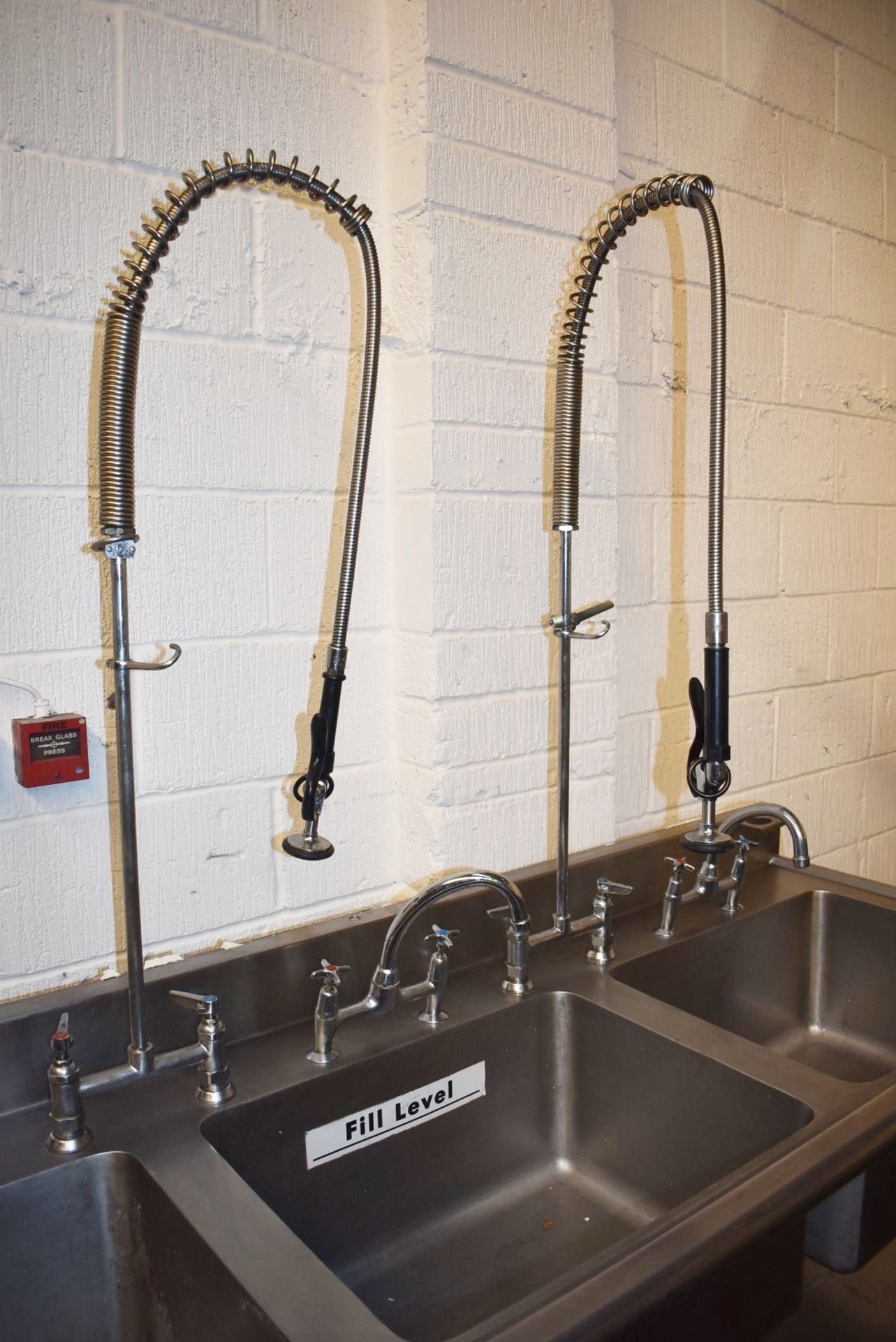 1 x Stainless Steel Triple Bowl Sink Unit With Mixer Taps and Spray Hose Taps - Recently Removed - Image 12 of 16