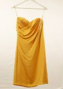 1 x Boutique Le Duc Yellow Dress - Size: 8 - Material: 100% Silk - From a High End Clothing Boutique