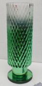 1 x BALDI 'Home Jewels' Italian Hand-crafted Artisan Crystal Vase With A Graduated Green Metallic