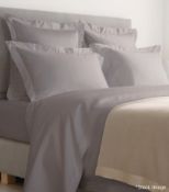 1 x HARRODS OF LONDON Brompton Super King Flat Sheet In A Fawn Grey (270cm x 300cm) - Original Price