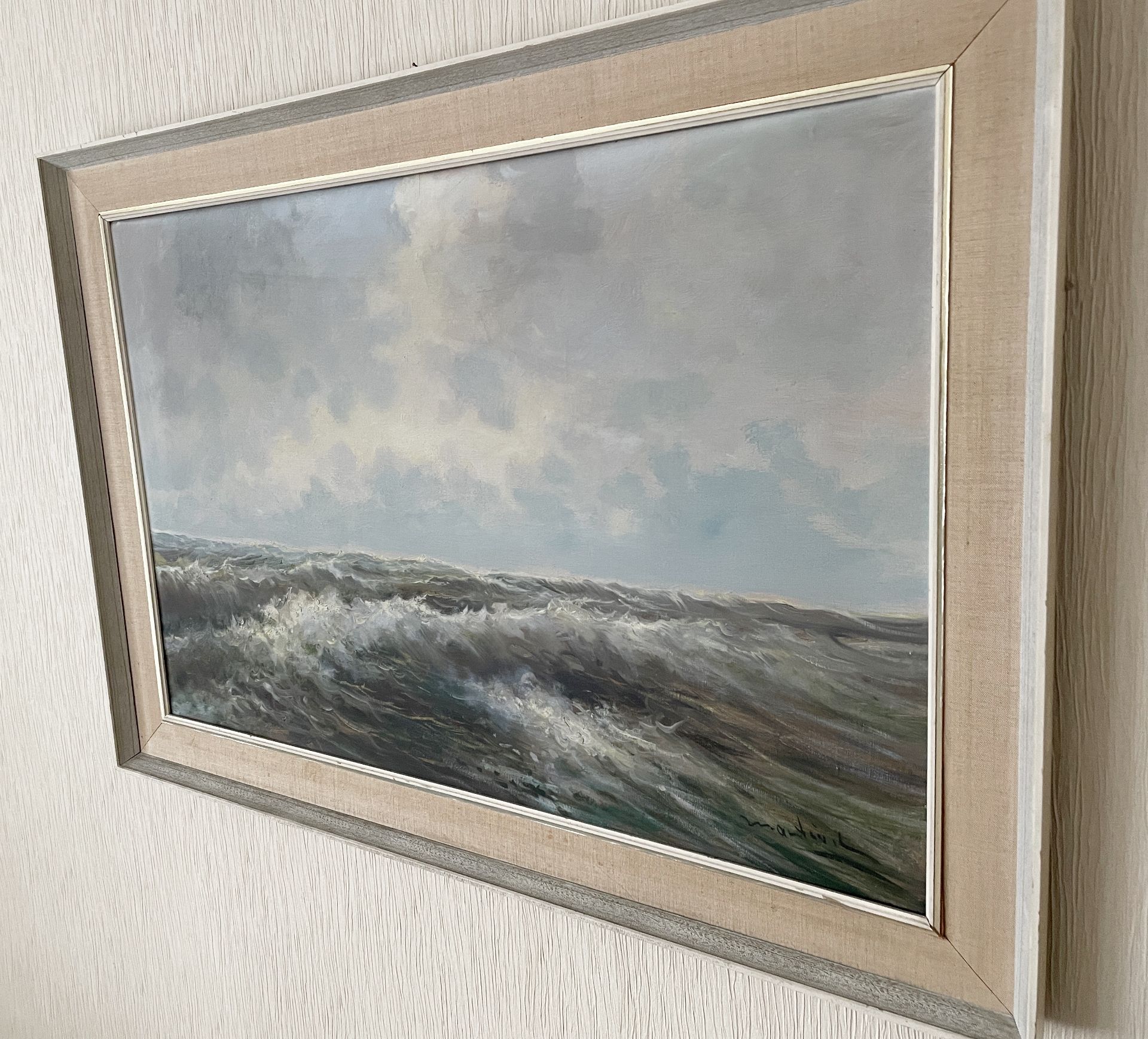 1 x Original Framed Painting Of The Sea - Dimensions: 106 x 76cm - From An Exclusive Property In - Image 2 of 5