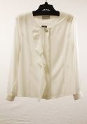 1 x Anne Belin White Shirt - Size: 18 - Material: 100% Polyester - From a High End Clothing Boutique