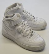 1 x Pair Of Men's Genuine Nike 'Air Force 1 Mid' Trainers In White - Size (EU/UK): 44.5/9.5 -