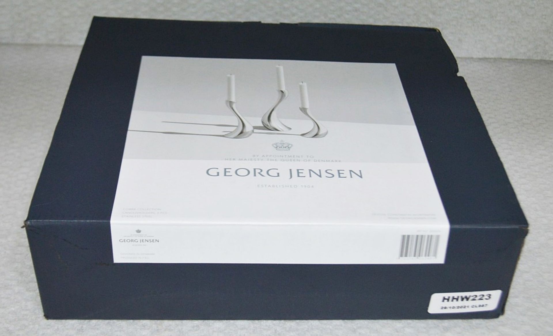 Set of 3 x GEORG JENSEN 'Cobra' Designer Candle Holders In Stainless Steel - Original £175.00 - Image 9 of 11