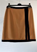 1 x Michael Kors Suntan And Black Skirt - Size: 10 - Material: 96% Virgin Wool, 4% Spandex - From