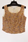 1 x Anne Belin Gold Sequence Vest - Size: 14 - Material: 100% Nylon - From a High End Clothing