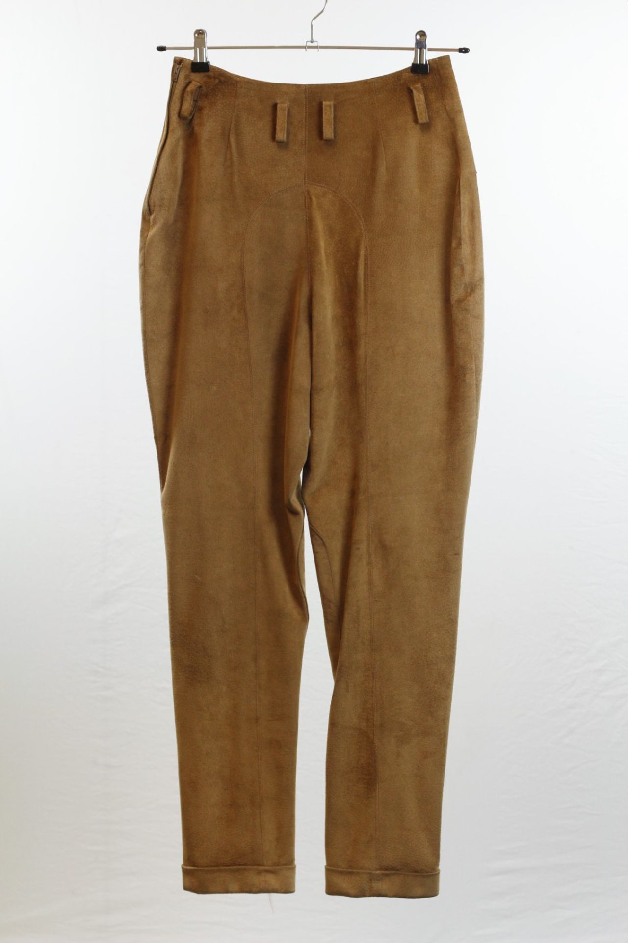 1 x Boutique Le Duc Fawn Brown Trousers - Size: 12 - Material: Natural Suede - From a High End - Image 10 of 13