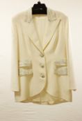 1 x Boutique Le Duc Cream Jacket - Size: 16 - Material: 52% Viscose, 48% Acetate - From a High End