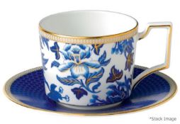 1 x WEDGWOOD 'Hibiscus' Bone China Teacup and Saucer - Original RRP £75.00 - Unused Boxed Stock -