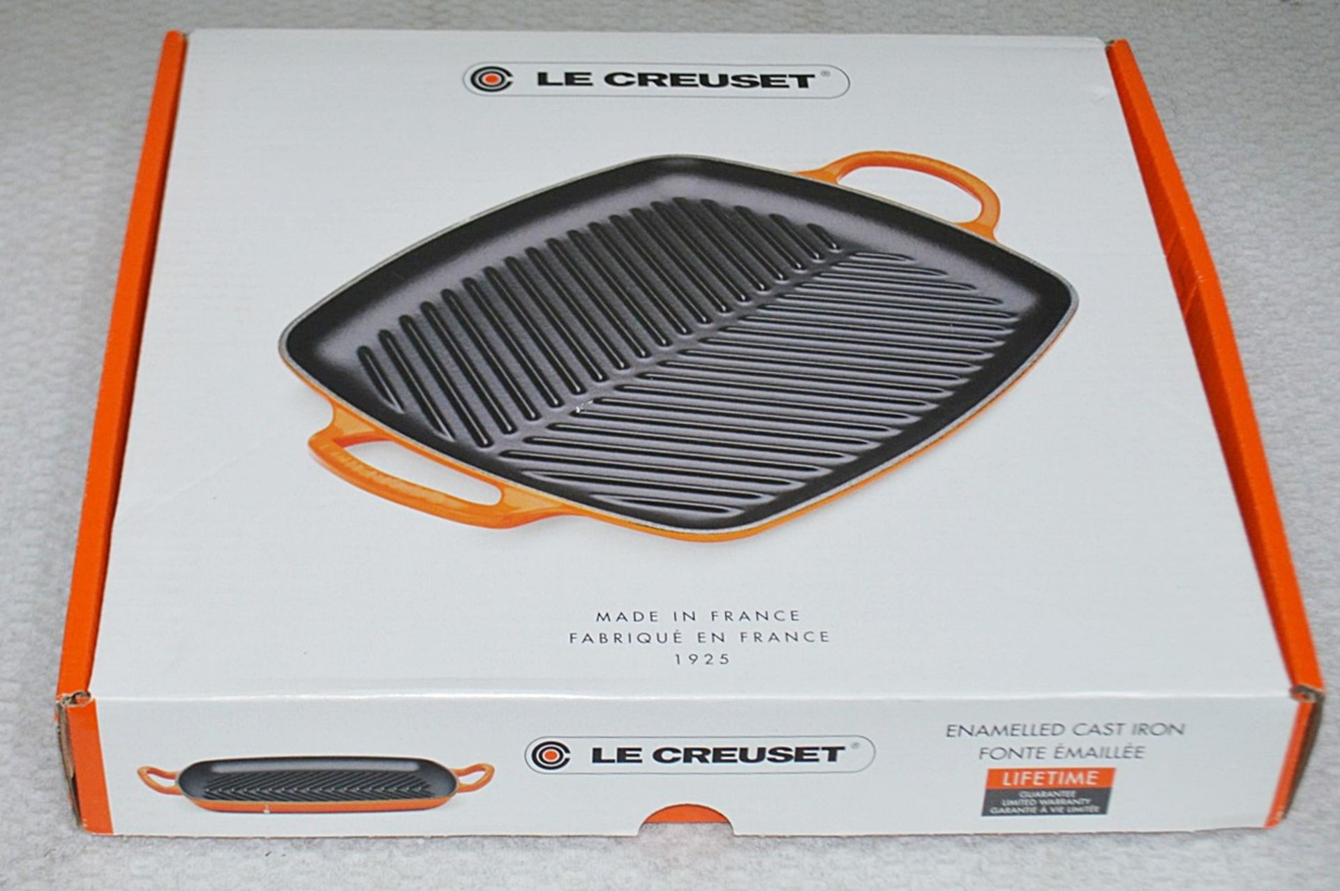 1 x LE CREUSET Signature Cast Iron Shallow Rectangular Grill In Matt Black (30cm) - Original