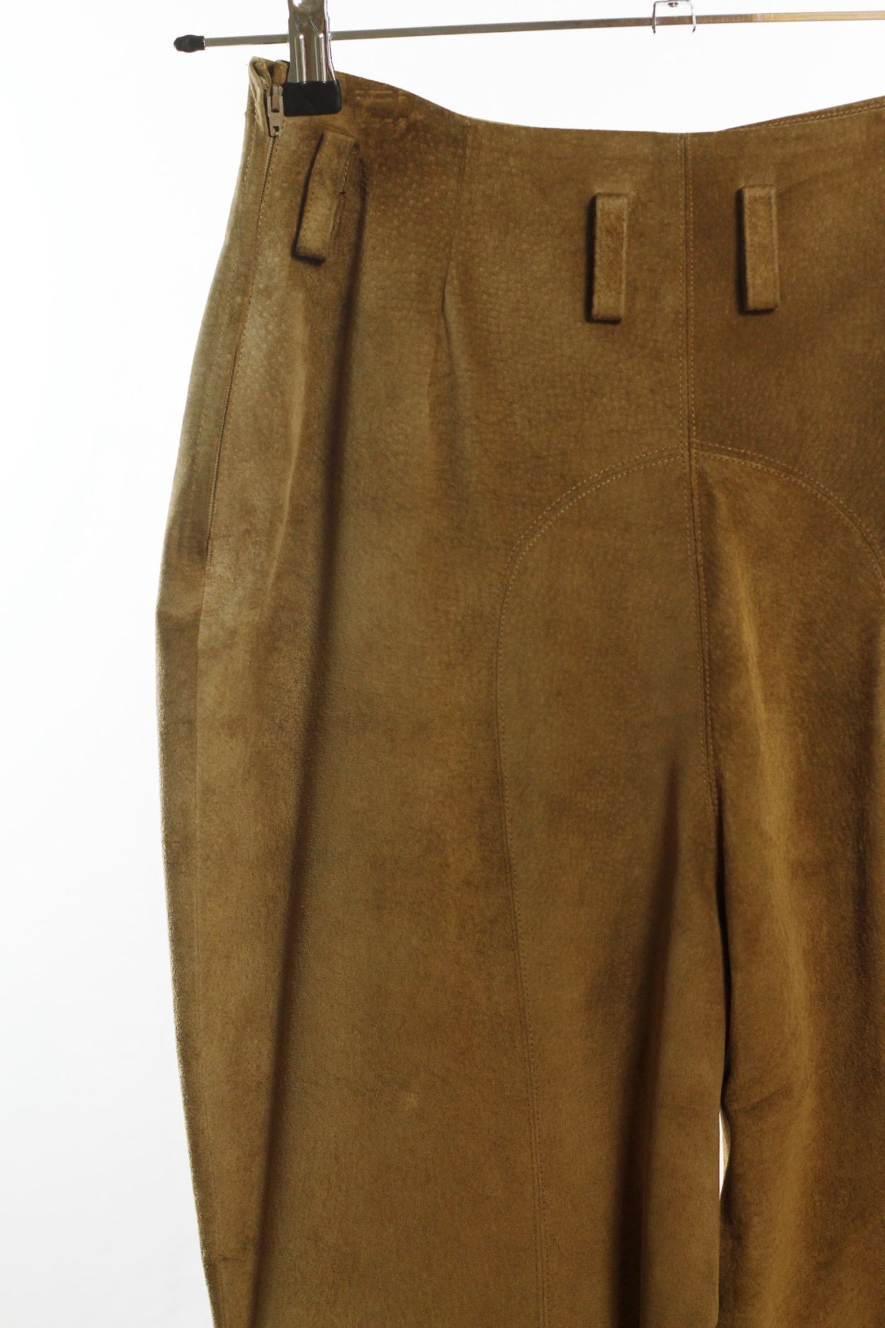 1 x Boutique Le Duc Fawn Brown Trousers - Size: 12 - Material: Natural Suede - From a High End - Image 3 of 13