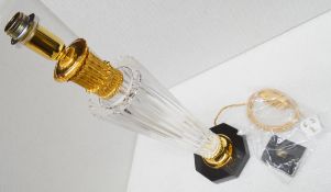 1 x BALDI 'Home Jewels' Italian Hand-crafted Artisan Table Lamp In Clear Crystal, With a Satin Ice