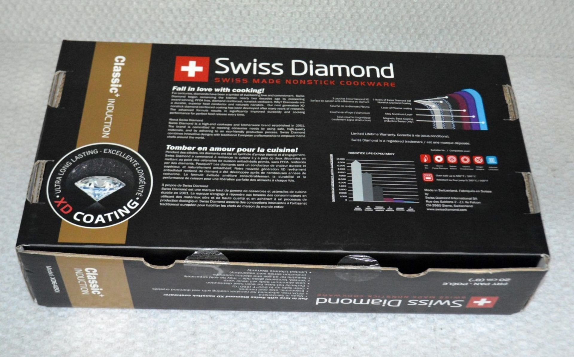 1 x Swiss Diamond XD6420I Frying Pan Die-Cast Aluminium 20cm - Original RRP £129.95 - Unused Bixed - Image 3 of 4