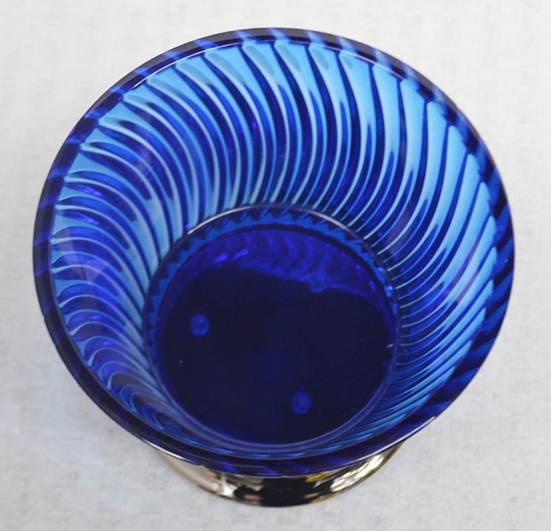 1 x BALDI 'Home Jewels' Italian Hand-crafted Artisan Crystal Marika Cup In Blue & Orange, With A - Image 3 of 4