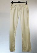 1 x Agnona Cream Jeans - Size: 14 - Material: 98% Cotton, 2% Elastane. Lining 100% Cotton - From a