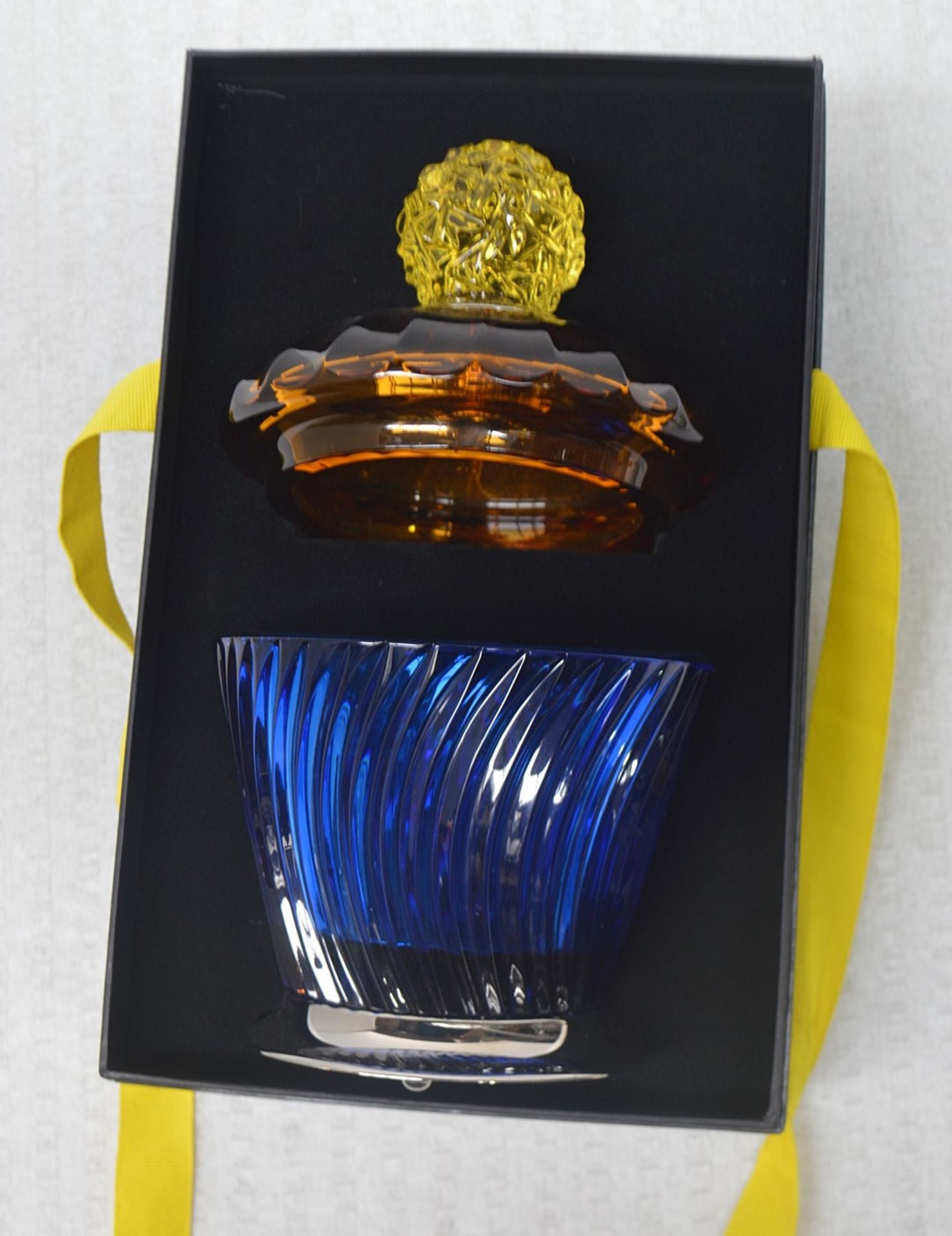 1 x BALDI 'Home Jewels' Italian Hand-crafted Artisan Crystal Marika Cup In Blue & Orange, With A - Image 4 of 4