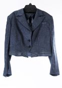 1 x Anne Belin Grey Navy Jacket - Size: 16 - Material: 100% Linen - From a High End Clothing