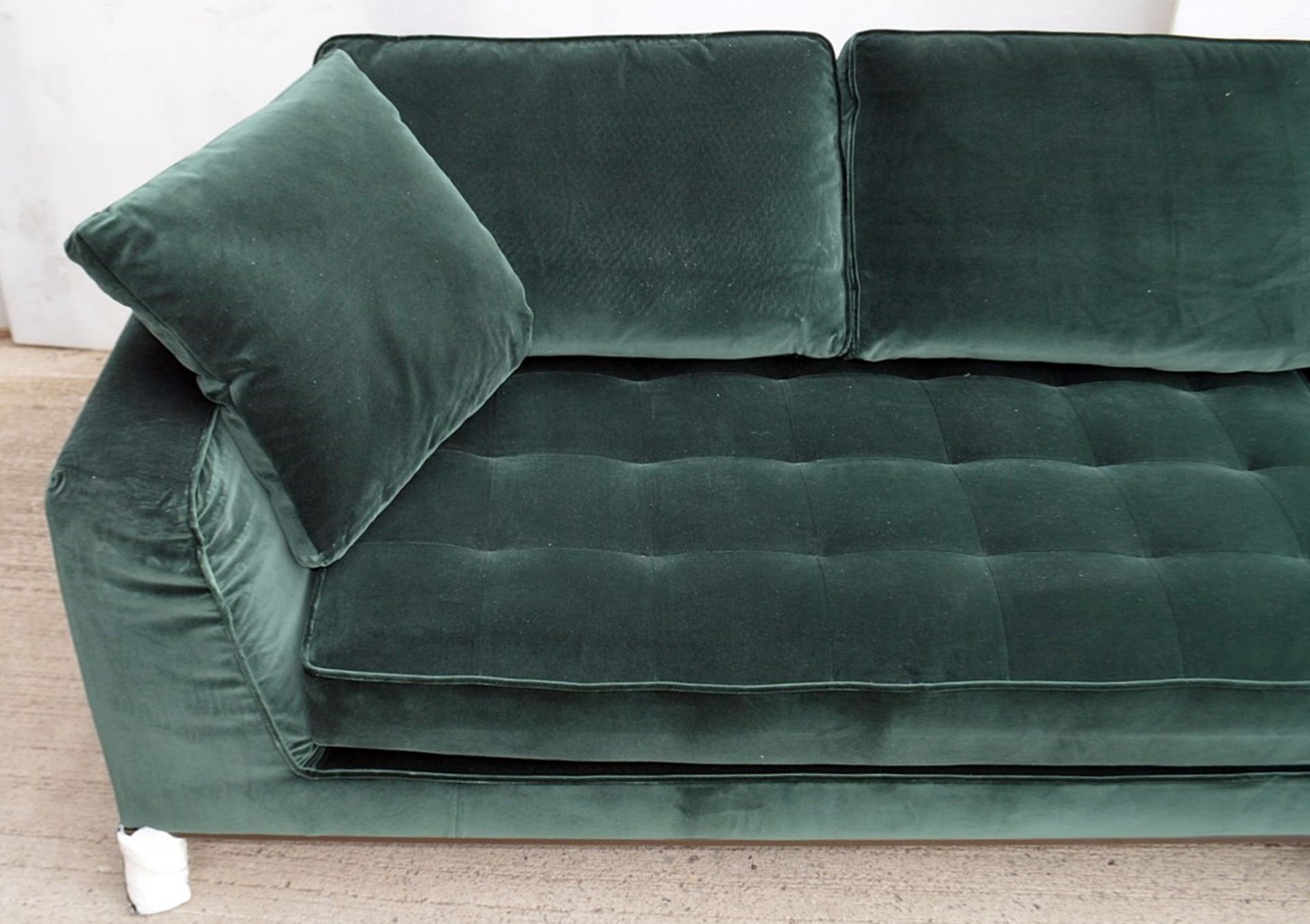 2 x B&B Italia MAXALTO Luxury Sofa Sections Both Upholstered In Rich Dark Green Velvet - RRP £7,248 - Image 5 of 13