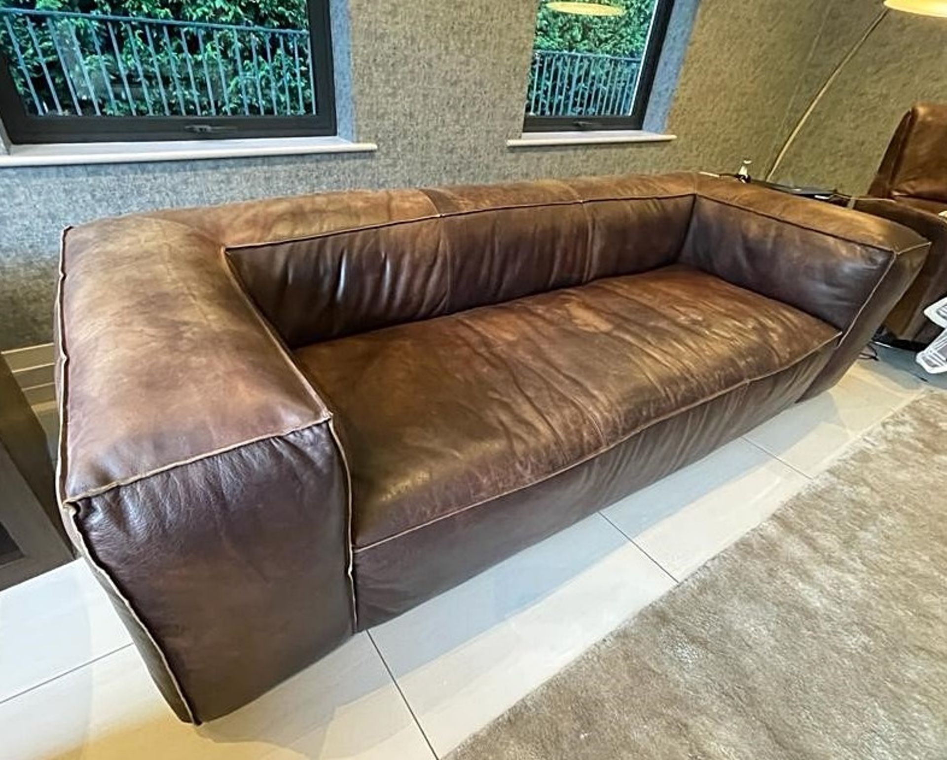 **JUST ADDED** 1 x TIMOTHY OULTON Brown Leather Sofa - No Reserve - NO VAT ON THE HAMMER - Image 2 of 9