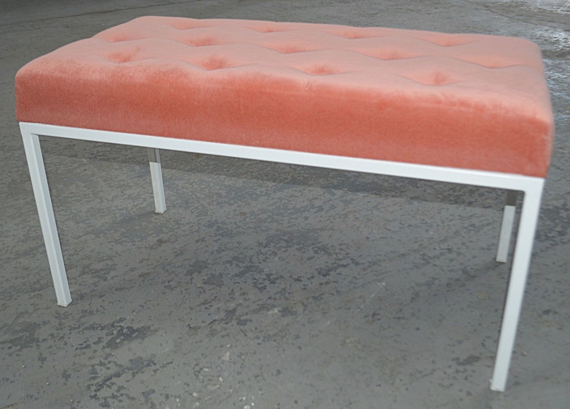 4 x Designer DW Pink Velvet Upholstered Benches - Previously Used For London Fashion Week -