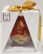 1 x BALDI 'Home Jewels' Italian Hand-crafted Artisan Glass Christmas Tree Decoration In Red and Gold