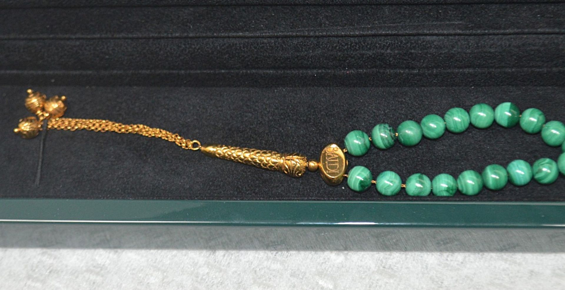 1 x BALDI 'Home Jewels' Italian Hand-crafted Artisan MISBAHA Prayer Beads In Green Malachite And - Image 3 of 5