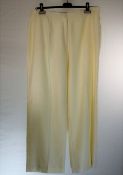 1 x Constantin Paris Cream Yellow Slacks - Size: 22 - Material: 100% Polyester - From a High End