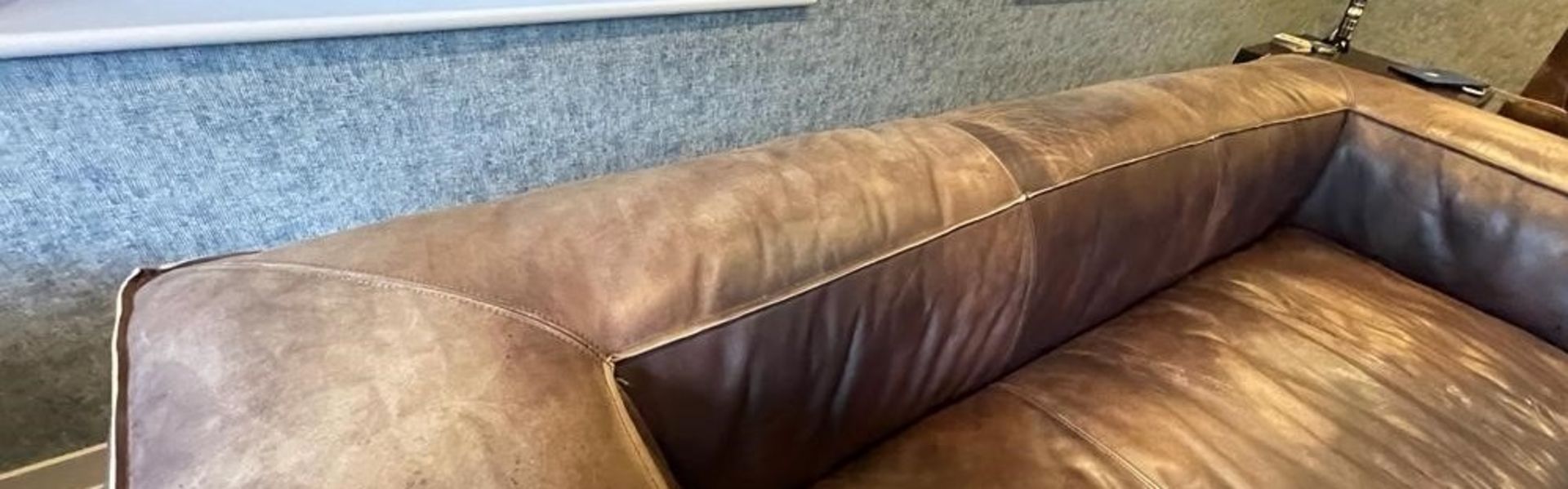 **JUST ADDED** 1 x TIMOTHY OULTON Brown Leather Sofa - No Reserve - NO VAT ON THE HAMMER - Image 9 of 9