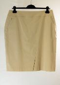 1 x Anne Belin Beige Skirt - Size: 18 - Material: 100% Cotton - From a High End Clothing Boutique In